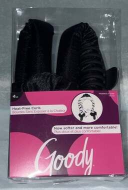 Goody Heat-Free Curls Heatless Curler 4ct Satin Black